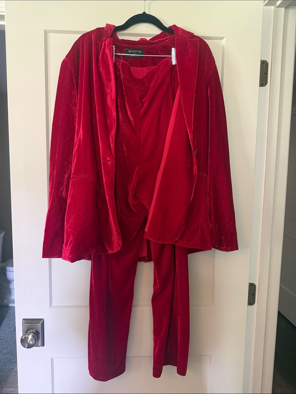 MINKPINK Red Velvet Dress Top